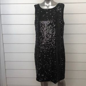 Tahari Black Sequence Dress size 8